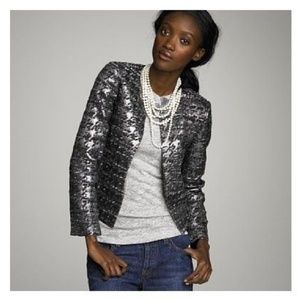 J. Crew Phoebe Metallic Houndstooth Blazer Sz 8